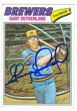 Picture of Gary Sutherland autographed baseball card (Milwaukee Brewers) 1977 Topps No.307