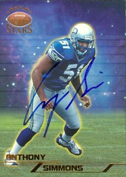 Picture of Anthony Simmons autographed Football Card (Seattle Seahawks) 1998 Topps Stars No.92 Rookie