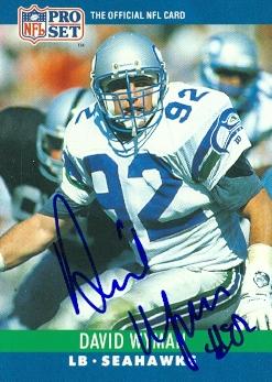 Picture of David Wyman autographed Football Card (Seattle Seahawks) 1990 Pro Set No.307