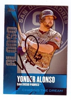 Yonder Alonso autographed baseball card (San Diego Padres) 2013 Topps No.CD-16 Chasing The Dream