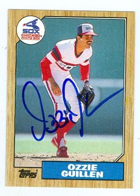 Ozzie Guillen autographed baseball card (Chicago White Sox) 1987 Topps No.89