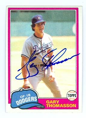 Picture of Gary Thomasson autographed baseball card (Los Angeles Dodgers) 1981 Topps No.512