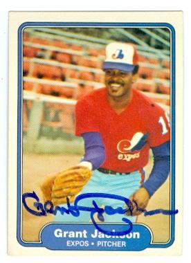 Picture of Grant Jackson autographed baseball card (Montreal Expos) 1982 Fleer No.191