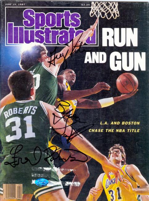 Picture of Greg Kite- Fred Roberts & Byron Scott autographed Sports Illustrated Magazine (Celtics & Lakers)