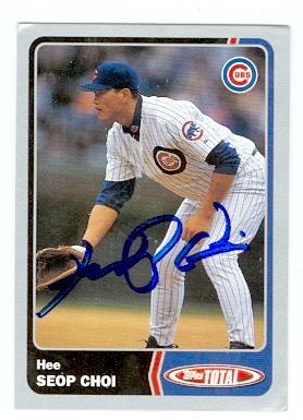 Picture of Hee Seop Choi autographed Baseball Card (Chicago Cubs) 2003 Topps Total No.127 Silver