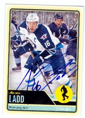 Picture of Andrew Ladd autographed Hockey Card (Winnipeg Jets) 2012 O-Pee-Chee No.49