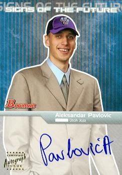 Picture of Aleksandar Pavlovic autographed Basketball Card (Utah Jazz) 2003 Bowman Signs of the Future No.SFA-AP Rookie