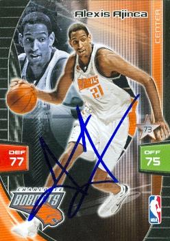 Picture of Alexis Ajinca autographed Basketball Card (Charlotte Bobcats) 2009 Panini Adrenalyn