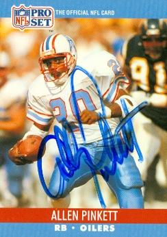 Picture of Allen Pinkett autographed Football Card (Houston Oilers) 1990 Pro Set No.519
