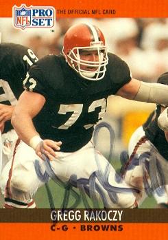 Picture of Gregg Rakoczy autographed Football Card (Cleveland Browns) 1990 Pro Set No.476
