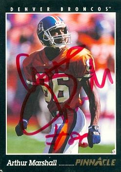 Picture of Arthur Marshall autographed Football Card (Denver Broncos) 1993 Pinnacle No.307 Rookie Season
