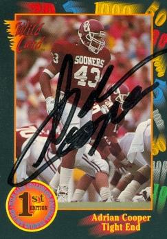 Picture of Adrian Cooper autographed Football Card (Oklahoma Sooners) 1991 Wild Card No.53 Rookie