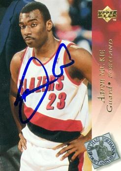 Picture of Aaron McKie autographed Basketball Card (Portland Trail Blazers) 1995 Upper Deck No.I95
