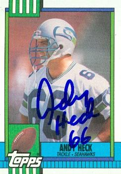Picture of Andy Heck autographed Football Card (Seattle Seahawks) 1990 Topps No.335