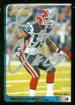 Picture of Angelo Crowell autographed Football Card (Buffalo Bills) 2003 Bowman No.187 Rookie