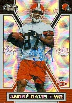 Picture of Andre Davis autographed Football Card (Cleveland Browns) 2002 Pacific Exclusive No.185 Rookie