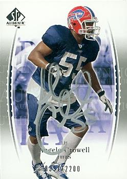 Picture of Angelo Crowell autographed Football Card (Buffalo Bills) 2003 Upper Deck SP No.106 Rookie