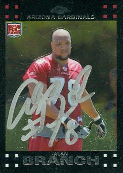Picture of Alan Branch autographed Football Card (Arizona Cardinals) 2007 Topps Chrome No.TC225 Rookie