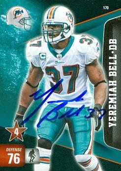 Picture of Yeremiah Bell autographed Football Card (Miami Dolphins) 2011 Panini Adrenalyn