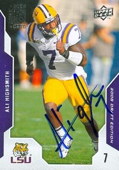 Picture of Ali Highsmith autographed Football Card (LSU) 2008 Upper Deck No.3