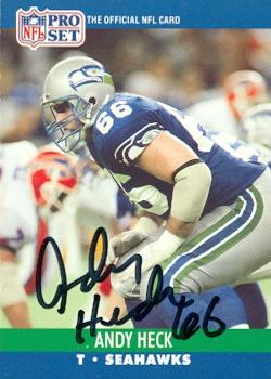 Picture of Andy Heck autographed Football Card (Seattle Seahawks) 1990 Pro Set No.647