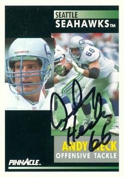 Picture of Andy Heck autographed Football Card (Seattle Seahawks) 1991 Pinnacle No.113