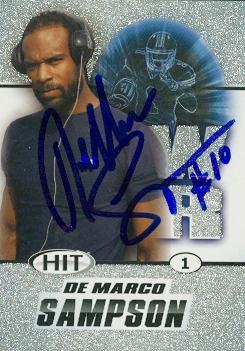 Picture of DeMarco Sampson autographed Football Card (San Diego State) 2011 SaGE HIT Silver No.1 Rookie