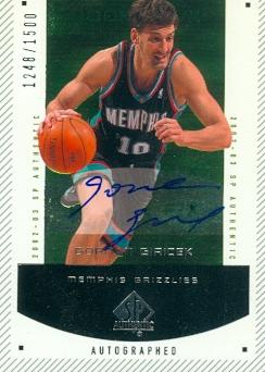 Picture of Gordan Giricek autographed Basketball Card (Memphis Grizzlies) 2003 Upper Deck SP No.174 Rookie