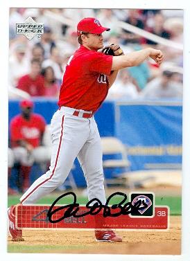 Picture of David Bell autographed baseball card (Philadelphia Phillies) 2003 Upper Deck No.474