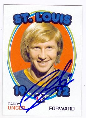 Picture of Garry Unger autographed hockey card (St Louis Blues) 2009 In The Game No.62