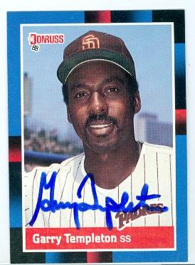 Picture of Garry Templeton autographed baseball card (San Diego Padres) 1988 Donruss No.649