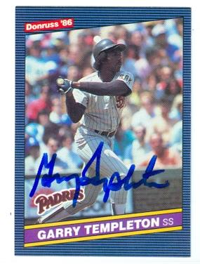 Picture of Garry Templeton autographed baseball card (San Diego Padres) 1986 Donruss No.202