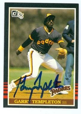 Picture of Garry Templeton autographed baseball card (San Diego Padres) 1985 Donruss No.356