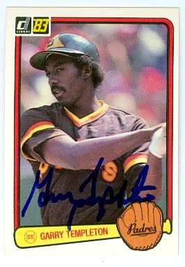 Picture of Garry Templeton autographed baseball card (San Diego Padres) 1983 Donruss No.145