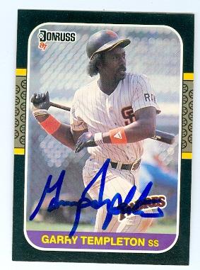 Garry Templeton autographed baseball card (San Diego Padres) 1987 Donruss No.141