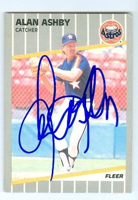 Picture of Alan Ashby autographed baseball card (Houston Astros) 1989 Fleer No.350