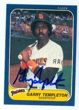 Picture of Garry Templeton autographed baseball card (San Diego Padres) 1986 Fleer No.336