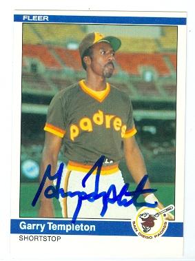 Picture of Garry Templeton autographed baseball card (San Diego Padres) 1984 Fleer No.314