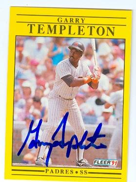Picture of Garry Templeton autographed baseball card (San Diego Padres) 1991 Fleer No.546