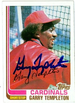 Picture of Garry Templeton autographed baseball card (St Louis Cardinals) 1982 Topps No.288