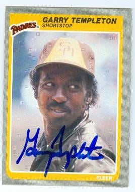 Picture of Garry Templeton autographed baseball card (San Diego Padres) 1985 Fleer No.45