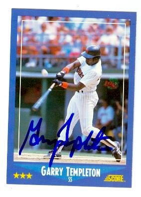 Picture of Garry Templeton autographed baseball card (San Diego Padres) 1988 Score No.189