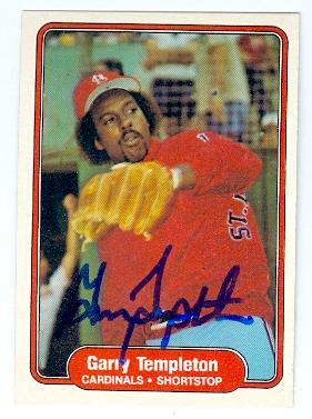 Picture of Garry Templeton autographed baseball card (St Louis Cardinals) 1982 Fleer No.131