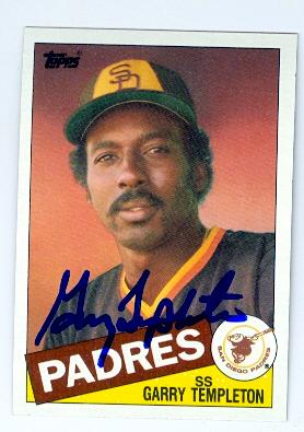Garry Templeton autographed baseball card (San Diego Padres) 1985 Topps No.735 -  Autograph Warehouse, 116409