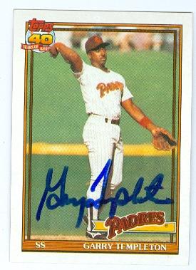 Picture of Garry Templeton autographed baseball card (San Diego Padres) 1991 Topps No.253