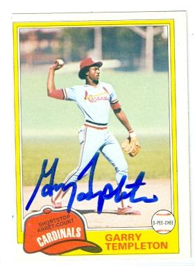 Picture of Garry Templeton autographed baseball card (St Louis Cardinals) 1981 O Pee Chee No.144