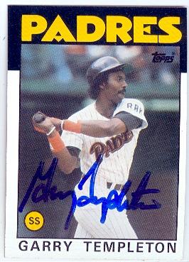 Picture of Garry Templeton autographed baseball card (San Diego Padres) 1986 Topps No.90