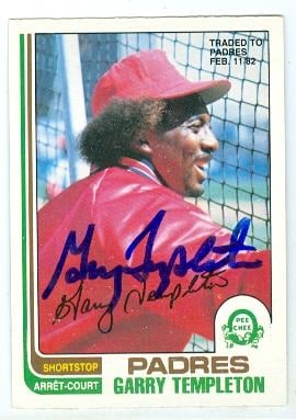 Picture of Garry Templeton autographed baseball card (St Louis Cardinals San Diego Padres) 1982 O Pee Chee No.288