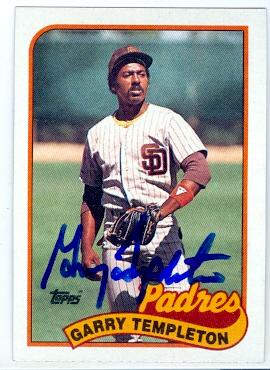 Picture of Garry Templeton autographed baseball card (San Diego Padres) 1989 Topps No.121