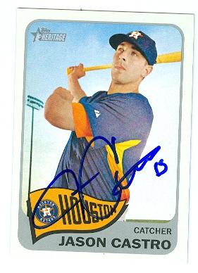 Jason Castro autographed baseball card (Houston Astros) 2014 Topps Heritage No.321 -  Autograph Warehouse, 116475